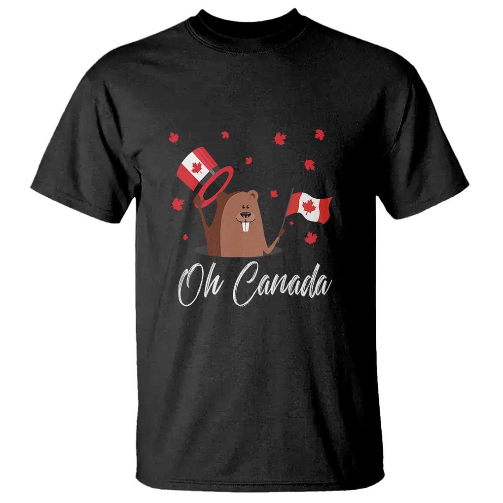 Cute Groundhog Happy Canada Day T Shirt TS09 Black Print Your Wear