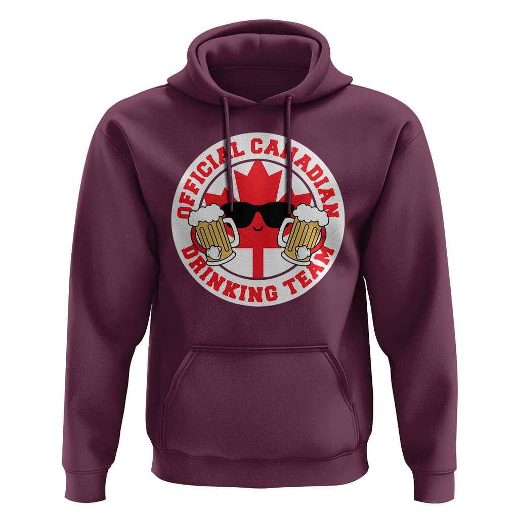 Canada Beer Lover Hoodie Official Canadian Drinking Team TS09 Maroon Print Your Wear