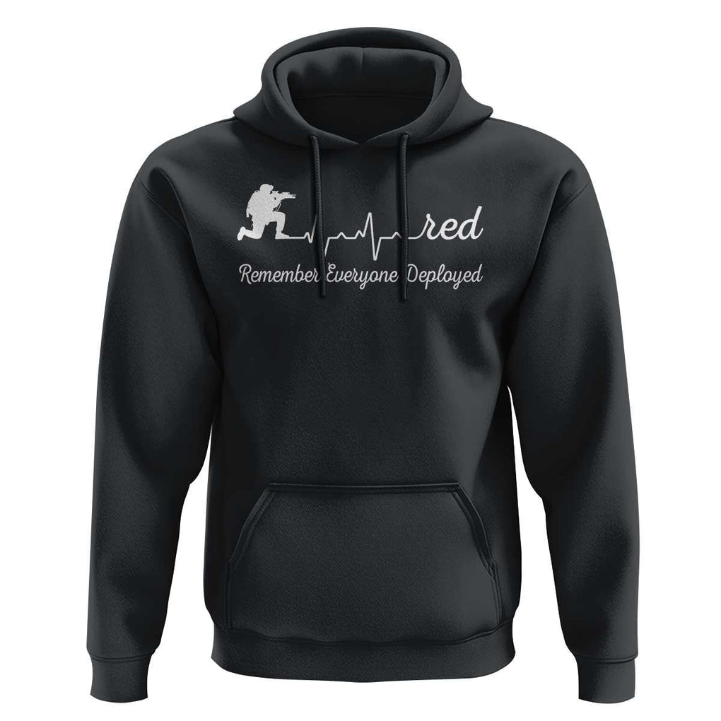 Red Friday Hoodie Remember Everyone Deployed Heartbeat TS09 Black Print Your Wear