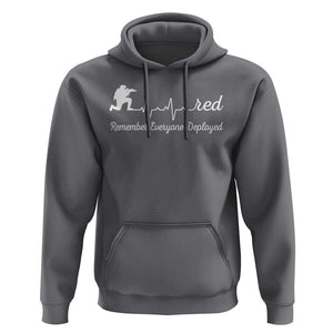 Red Friday Hoodie Remember Everyone Deployed Heartbeat TS09 Charcoal Print Your Wear