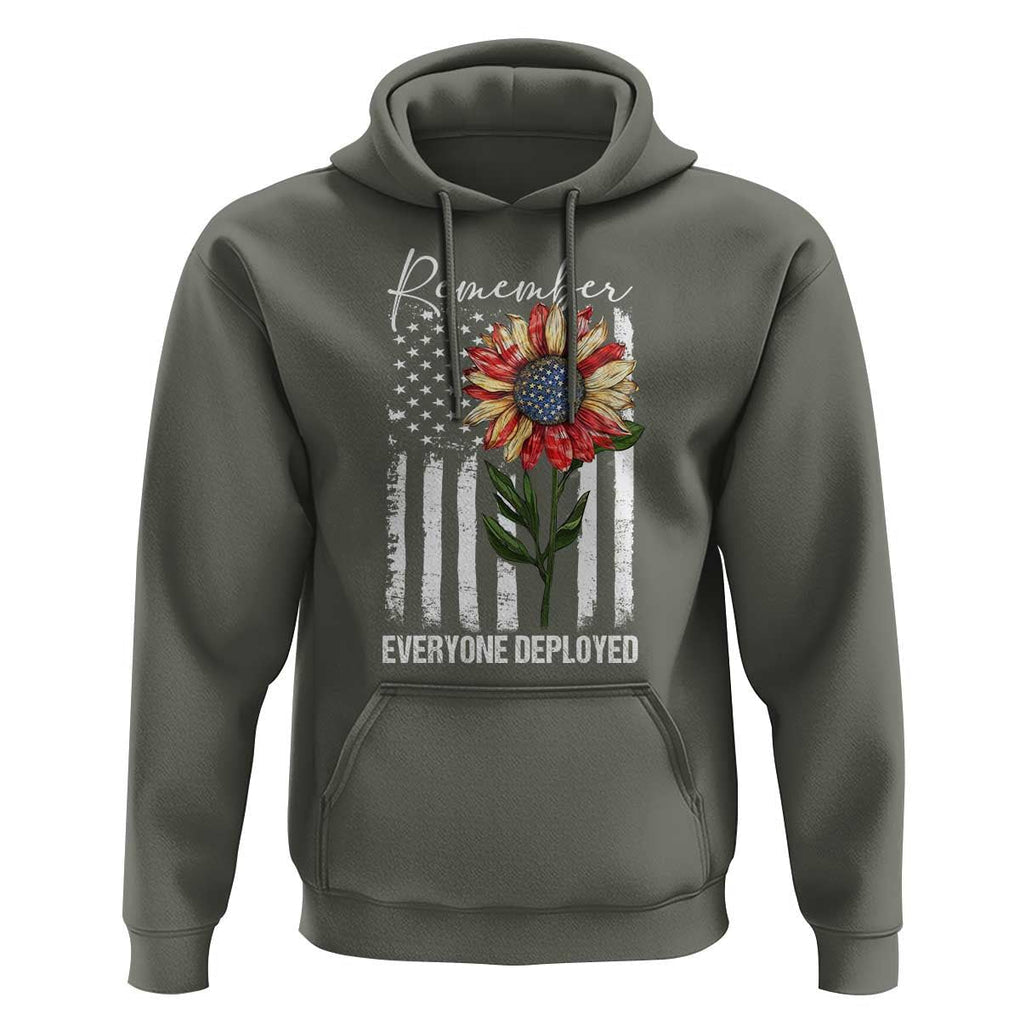 Red Friday Hoodie Remember Everyone Deployed American Flag Sunflower TS09 Military Green Print Your Wear