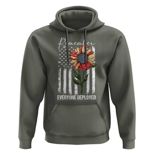Red Friday Hoodie Remember Everyone Deployed American Flag Sunflower TS09 Military Green Print Your Wear