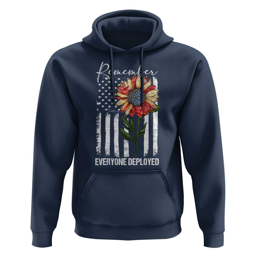 Red Friday Hoodie Remember Everyone Deployed American Flag Sunflower TS09 Navy Print Your Wear