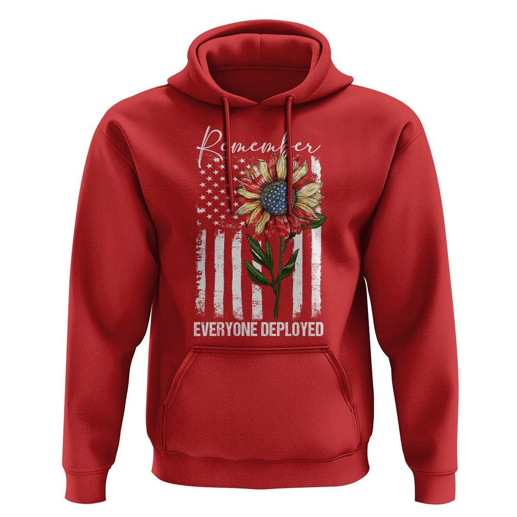 Red Friday Hoodie Remember Everyone Deployed American Flag Sunflower TS09 Red Print Your Wear