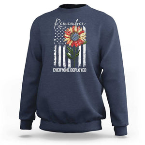 Red Friday Sweatshirt Remember Everyone Deployed American Flag Sunflower TS09 Navy Print Your Wear