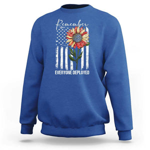 Red Friday Sweatshirt Remember Everyone Deployed American Flag Sunflower TS09 Royal Blue Print Your Wear