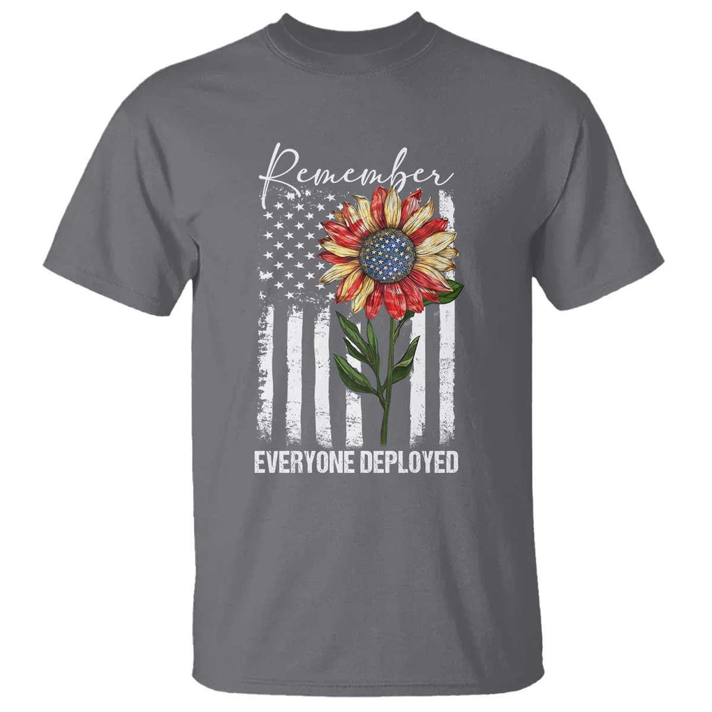 Red Friday T Shirt Remember Everyone Deployed American Flag Sunflower TS09 Charcoal Print Your Wear