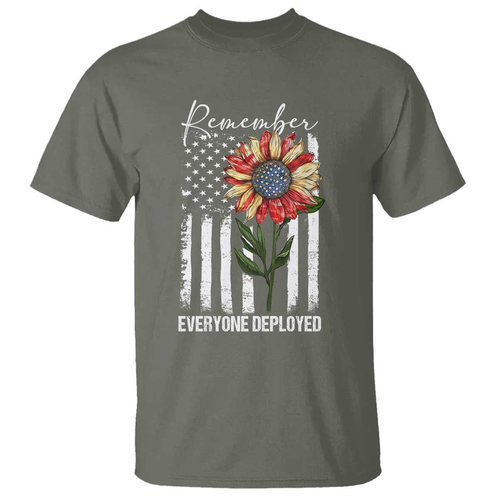 Red Friday T Shirt Remember Everyone Deployed American Flag Sunflower TS09 Military Green Print Your Wear