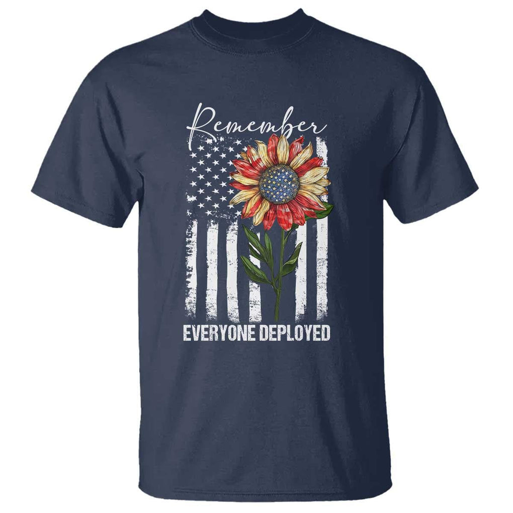 Red Friday T Shirt Remember Everyone Deployed American Flag Sunflower TS09 Navy Print Your Wear