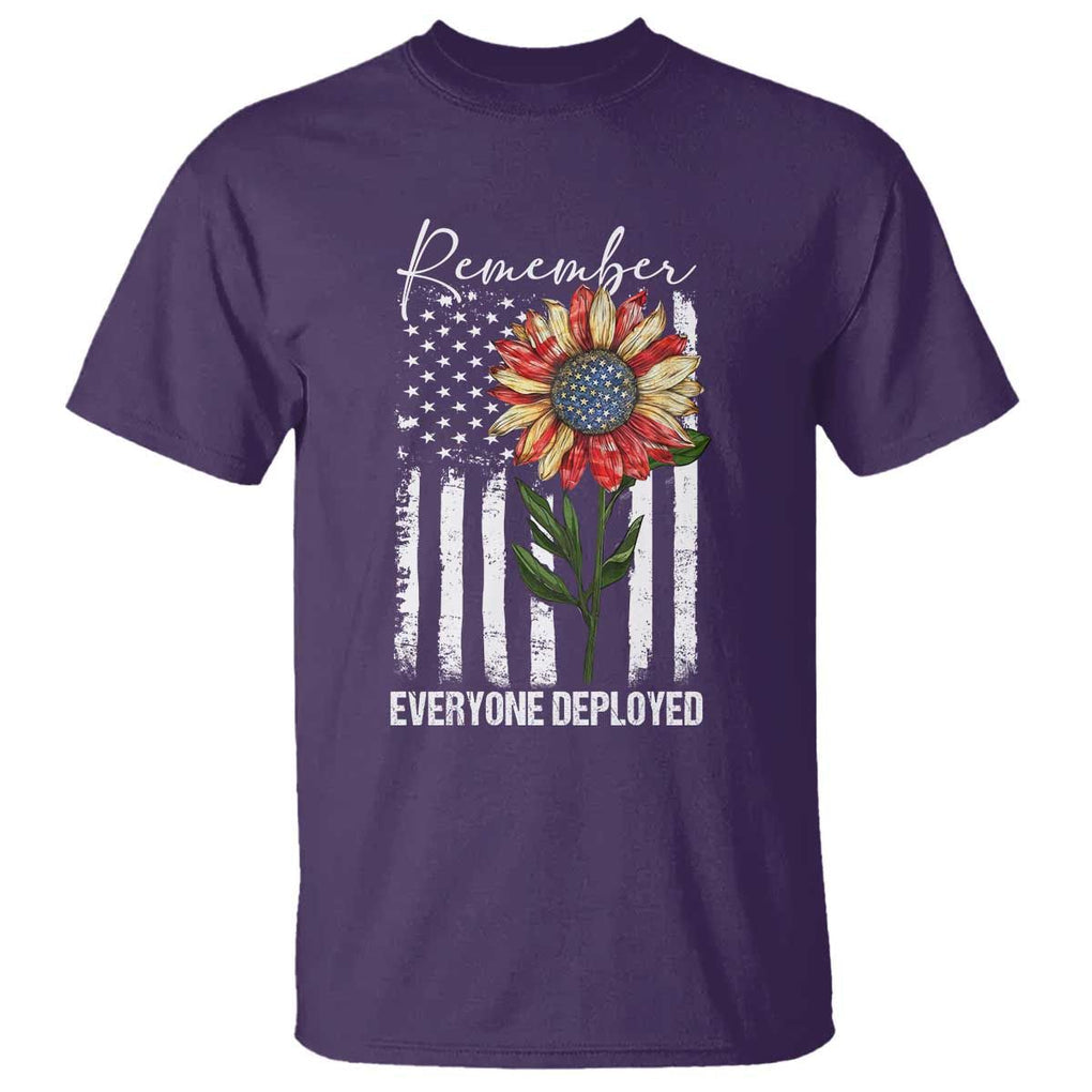 Red Friday T Shirt Remember Everyone Deployed American Flag Sunflower TS09 Purple Print Your Wear