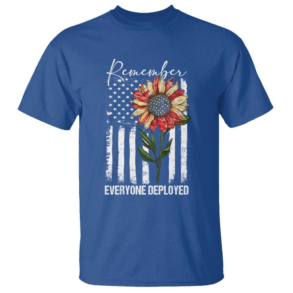 Red Friday T Shirt Remember Everyone Deployed American Flag Sunflower TS09 Royal Blue Print Your Wear