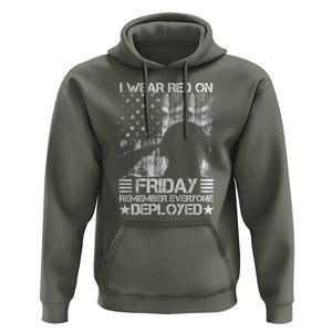 Red Friday Hoodie I Wear Red On Friday Remember Everyone Deployed TS09 Military Green Print Your Wear