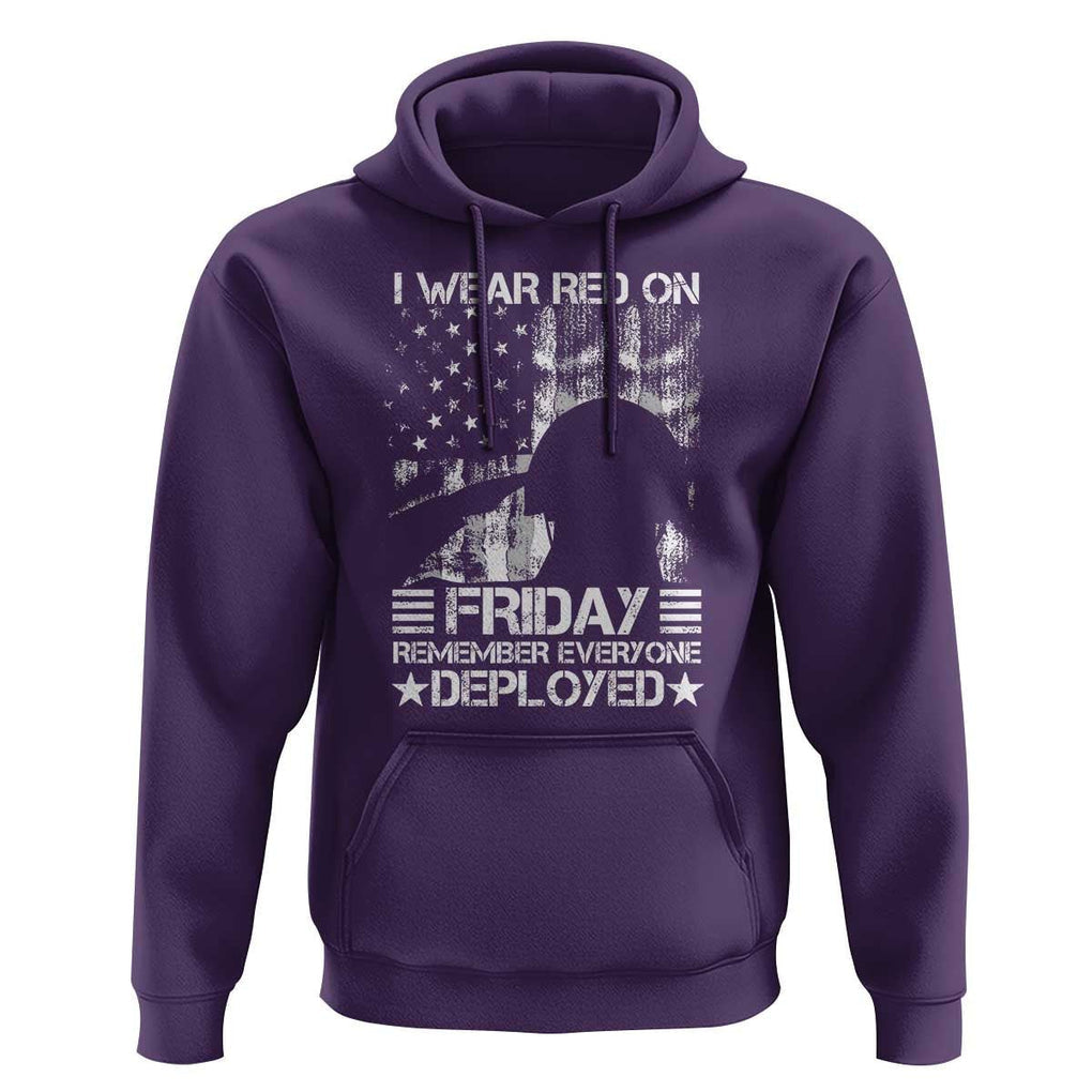 Red Friday Hoodie I Wear Red On Friday Remember Everyone Deployed TS09 Purple Print Your Wear