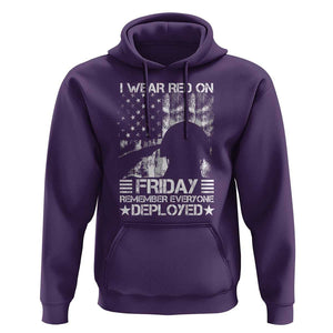 Red Friday Hoodie I Wear Red On Friday Remember Everyone Deployed TS09 Purple Print Your Wear