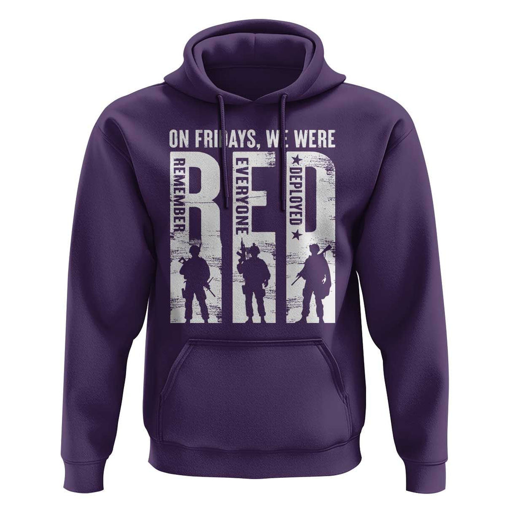 Red Friday Hoodie On Friday We Wear Red Remember Everyone Deployed TS09 Purple Print Your Wear