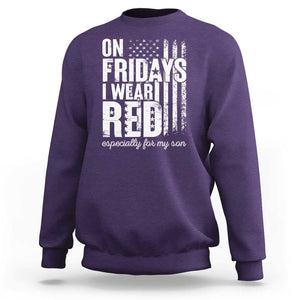 Red Friday Sweatshirt On Friday I Wear Red Especially For My Son TS09 Purple Print Your Wear