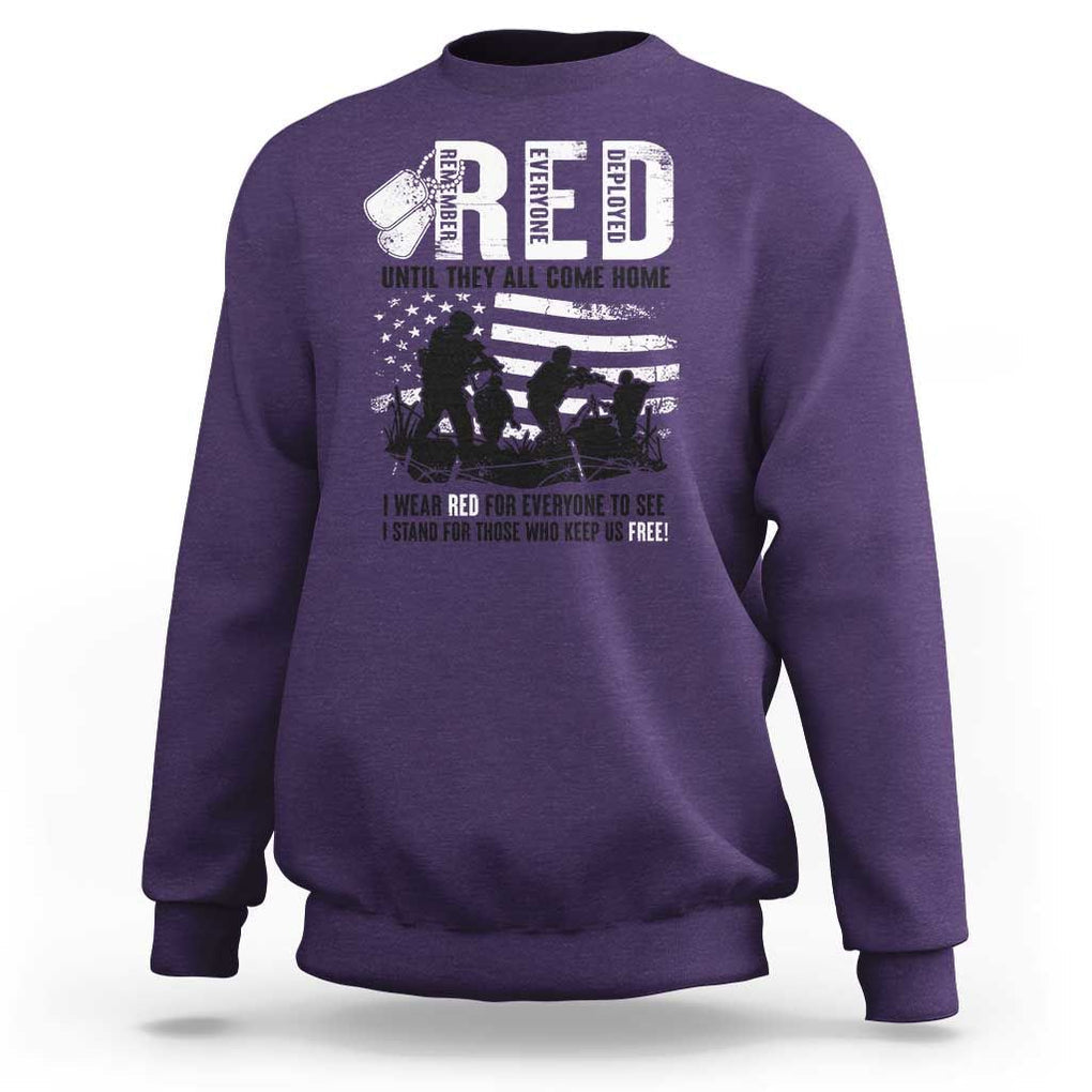 Red Friday Sweatshirt Until They Come Home Stand For Those Who Keep Us Free TS09 Purple Print Your Wear