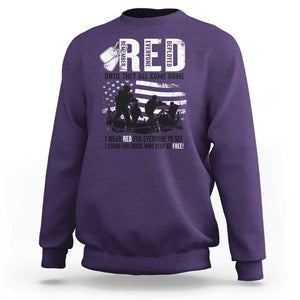 Red Friday Sweatshirt Until They Come Home Stand For Those Who Keep Us Free TS09 Purple Print Your Wear