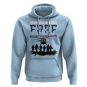 Red Friday Hoodie Your Freedom Wasn't Free Remember Everyone Deployed TS09 Light Blue Print Your Wear