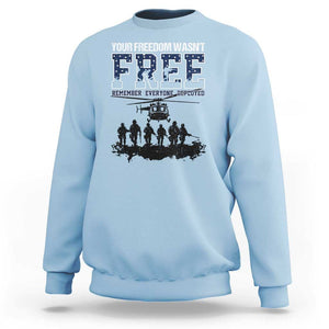 Red Friday Sweatshirt Your Freedom Wasn't Free Remember Everyone Deployed TS09 Light Blue Print Your Wear