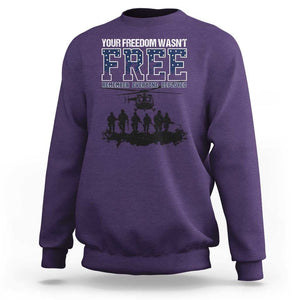 Red Friday Sweatshirt Your Freedom Wasn't Free Remember Everyone Deployed TS09 Purple Print Your Wear