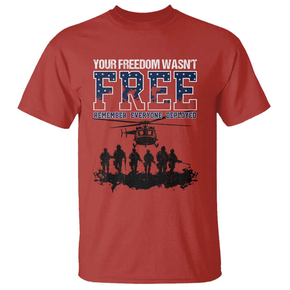 Red Friday T Shirt Your Freedom Wasn't Free Remember Everyone Deployed TS09 Red Print Your Wear