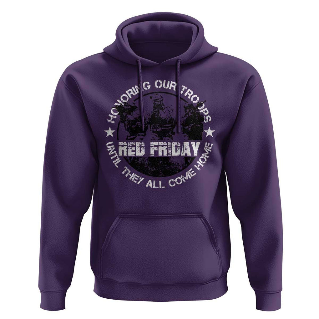 Red Friday Hoodie Honoring Our Troops Until They Come Home TS09 Purple Print Your Wear