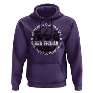 Red Friday Hoodie Honoring Our Troops Until They Come Home TS09 Purple Print Your Wear
