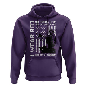 Red Friday Hoodie I Wear Red Support Our Troops Remember Everyone Deployed TS09 Purple Print Your Wear