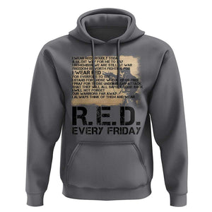 Red Friday Hoodie Remember The Deployed Military Troops Poem TS09 Charcoal Print Your Wear