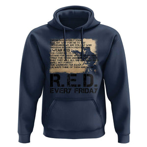 Red Friday Hoodie Remember The Deployed Military Troops Poem TS09 Navy Print Your Wear