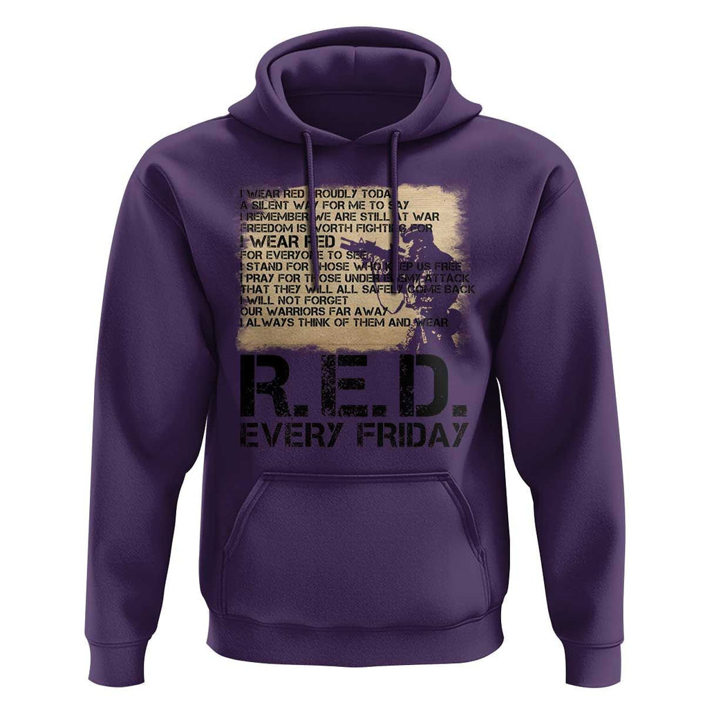 Red Friday Hoodie Remember The Deployed Military Troops Poem TS09 Purple Print Your Wear