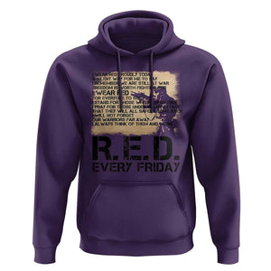 Red Friday Hoodie Remember The Deployed Military Troops Poem TS09 Purple Print Your Wear