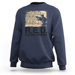 Red Friday Sweatshirt Remember The Deployed Military Troops Poem TS09 Navy Print Your Wear