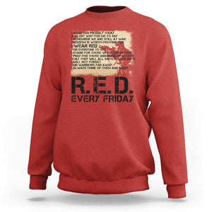 Red Friday Sweatshirt Remember The Deployed Military Troops Poem TS09 Red Print Your Wear