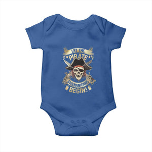 Pirate Baby Onesie Let The Pirate Shenanigans Begin TS09 Royal Blue Print Your Wear