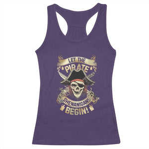 Pirate Racerback Tank Top Let The Pirate Shenanigans Begin TS09 Purple Print Your Wear