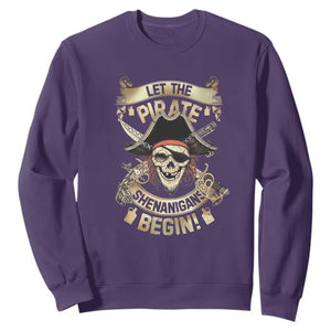 Pirate Sweatshirt Let The Pirate Shenanigans Begin TS09 Purple Print Your Wear