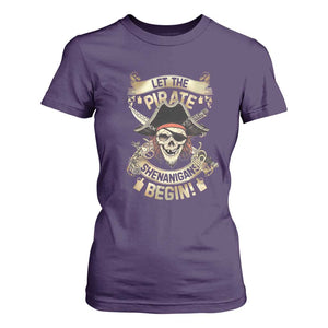 Pirate T Shirt For Women Let The Pirate Shenanigans Begin TS09 Purple Print Your Wear