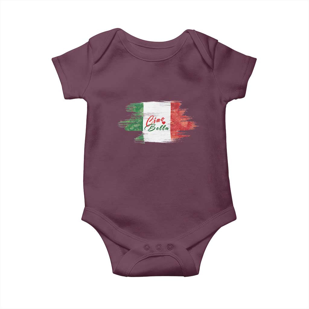 Italy Italian Ciao Bella Baby Onesie TS09 Maroon Print Your Wear