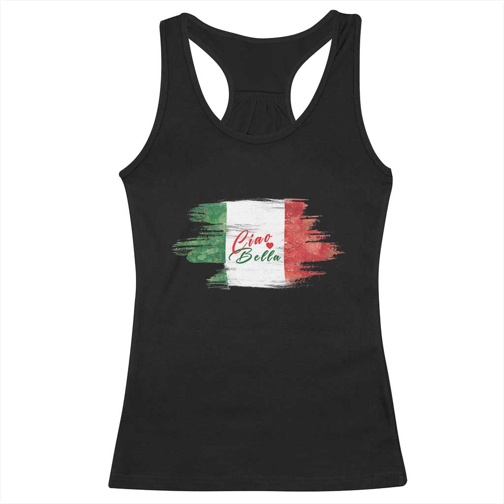 Italy Italian Ciao Bella Racerback Tank Top TS09 Black Print Your Wear
