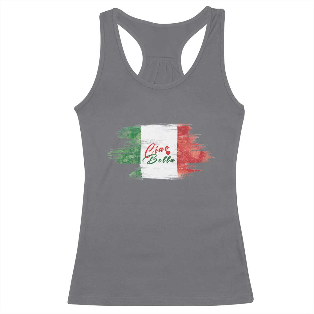 Italy Italian Ciao Bella Racerback Tank Top TS09 Charcoal Print Your Wear