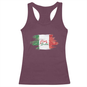Italy Italian Ciao Bella Racerback Tank Top TS09 Maroon Print Your Wear