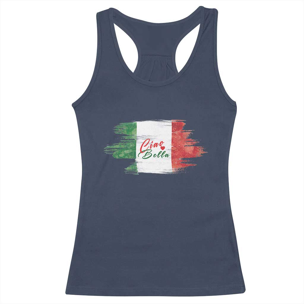 Italy Italian Ciao Bella Racerback Tank Top TS09 Navy Print Your Wear