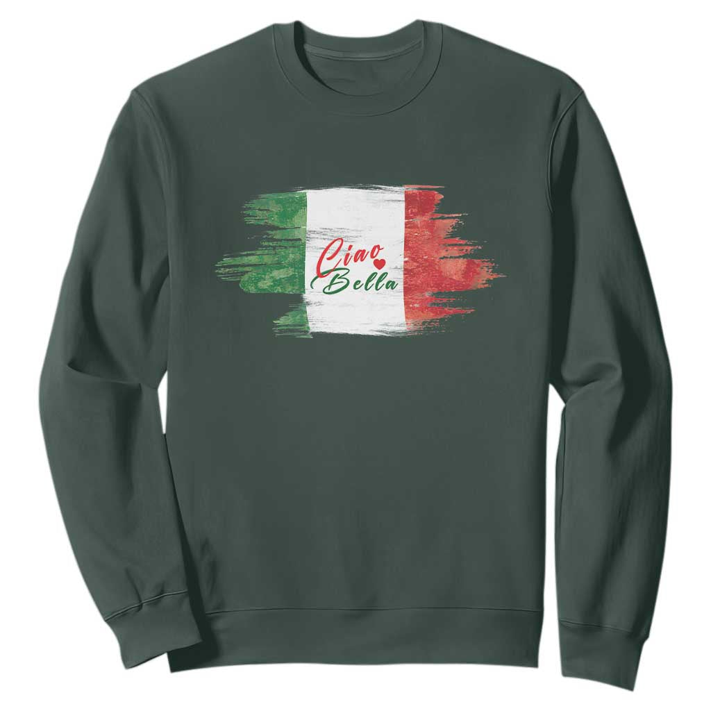 Italy Italian Ciao Bella Sweatshirt TS09 Dark Forest Green Print Your Wear