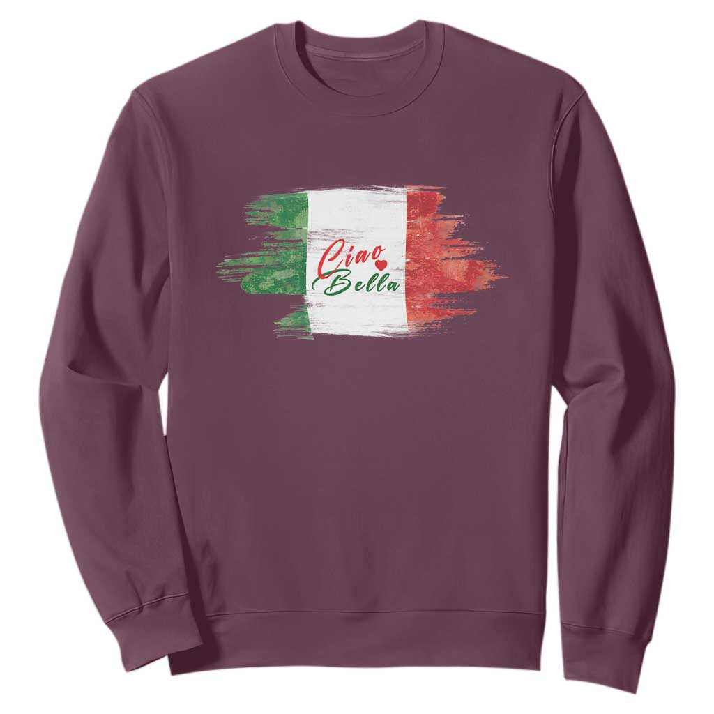 Italy Italian Ciao Bella Sweatshirt TS09 Maroon Print Your Wear