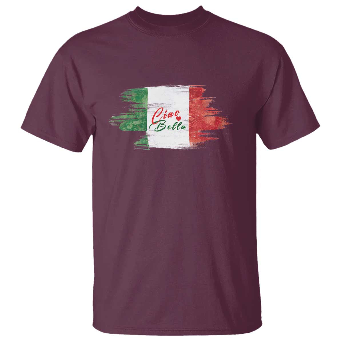 Italy Italian Ciao Bella T Shirt TS09 Maroon Print Your Wear