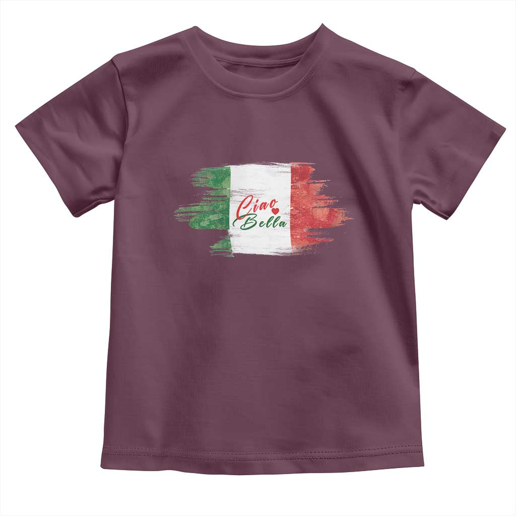 Italy Italian Ciao Bella Toddler T Shirt TS09 Maroon Print Your Wear