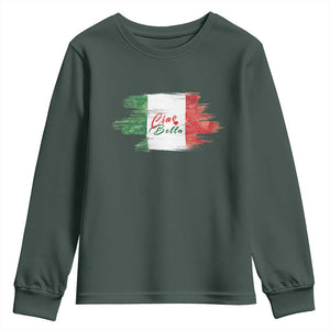 Italy Italian Ciao Bella Youth Sweatshirt TS09 Dark Forest Green Print Your Wear