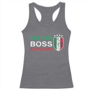 Funny Italian Racerback Tank Top I'm The Boss Capiche TS09 Charcoal Print Your Wear